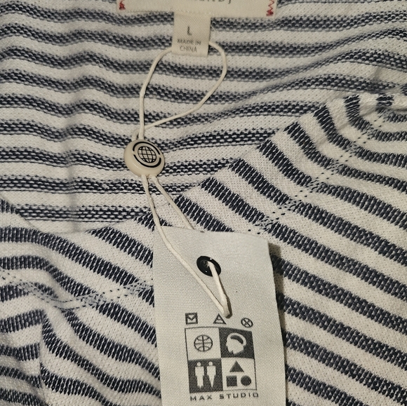 MAX STUDIO WEEKEND Women's Striped Hoodie Swim Cover Up Dress Size L - Picture 2 of 3